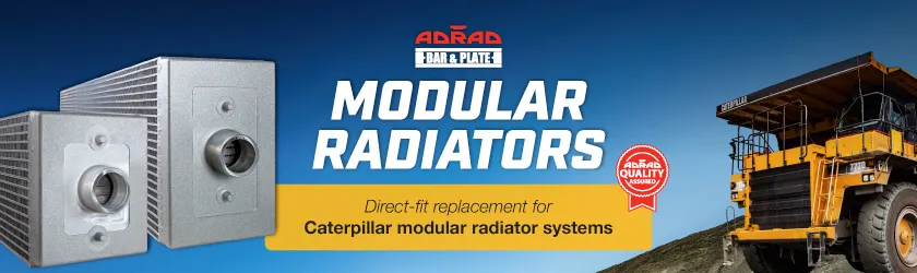 Adrad Bar & Plate Modular Radiators to Suit Caterpillar Mining, Construction & Earthmoving Equipment